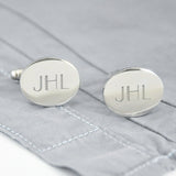 Cuff Links - Silver, Oval - 1